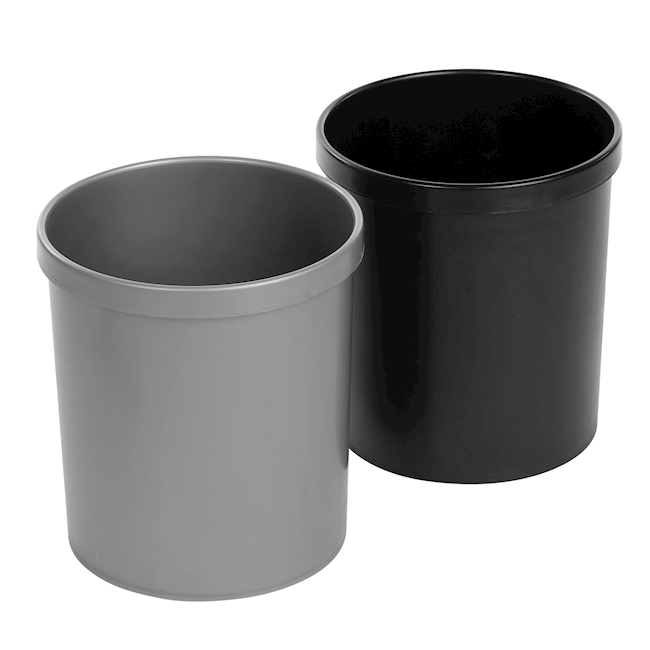 Waste basket PP 18 lt silver